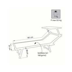 Lettino Prendisole Con Tettuccio Cosma Bari Bianco -Negozio Campeggio Economico lettino prendisole con tettuccio cosma bari bianco per spiaggia mare o giardino 2