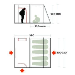 Tenda Ferrino Fenix 5 -Negozio Campeggio Economico tenda ferrino fenix 5 campeggio stanziale ampia abitabilita family famiglia 1